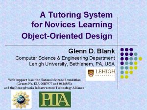A Tutoring System for Novices Learning ObjectOriented Design