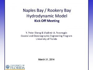 Naples Bay Rookery Bay Hydrodynamic Model Kick Off