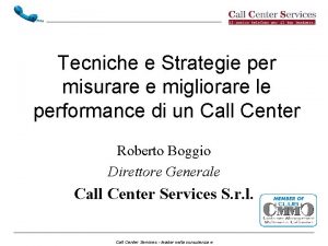 Migliorare performance call center