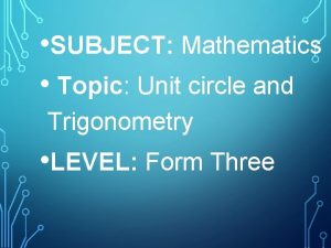 Trigonometry