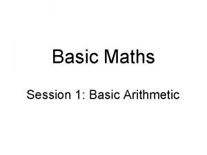 Basic arithmetic