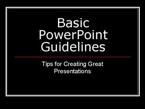 Power point tips