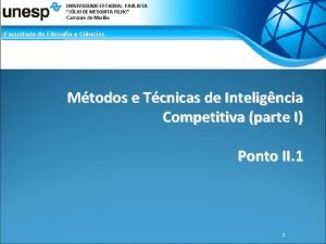 Mtodos e Tcnicas de Inteligncia Competitiva parte I