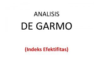 Metode de garmo adalah