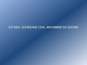 Sociedade civil e estado