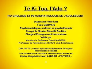 T Ki Toa lAdo PSYCHOLOGIE ET PSYCHOPATHOLOGIE DE