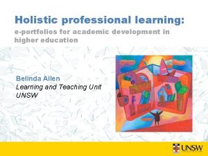Holistic professional learning eportfolios for academic development in