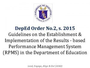 Dep Ed Order No 2 s 2015 Guidelines