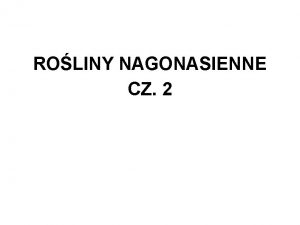 ROLINY NAGONASIENNE CZ 2 JAOWIEC POSPOLITY Cechy charakterystyczne