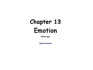 Two factor theory of emotion example