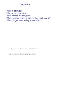 Types of bridges worksheet