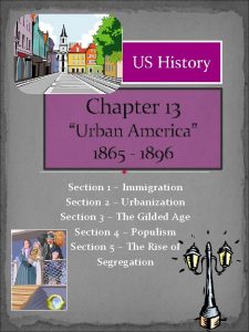 Urban america 1865 to 1896