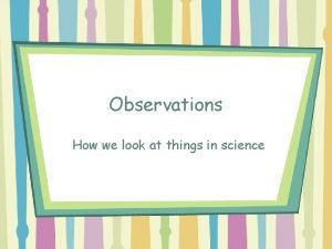 Quantitative observation pictures