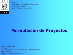 Curso Formulacin y Evaluacin de Proyectos Montevideo Uruguay