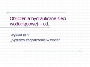 Metoda crossa wodociągi Metoda crossa wodociągi
