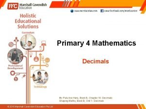 Primary 4 Mathematics Decimals My Pals Are Here