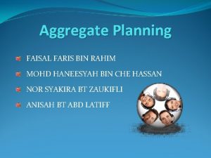 Aggregate planning formula
