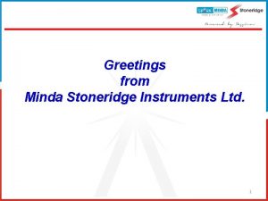Minda stoneridge instruments limited
