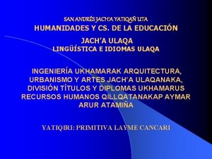 Jacha uta el alto Jacha uta el alto