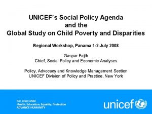 Objective of unicef