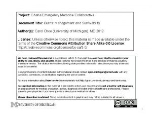 Project Ghana Emergency Medicine Collaborative Document Title Burns