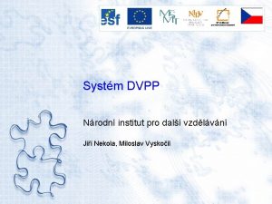 Systm DVPP Nrodn institut pro dal vzdlvn Ji