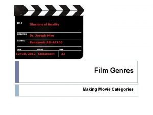 Film genres and definitions