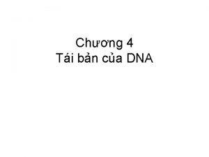 Chng 4 Ti bn ca DNA Sinh sn