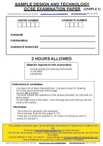 Sample design and technology gcse examination paper answers