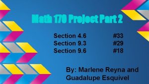 Math 170 Project Part 2 Section 4 6