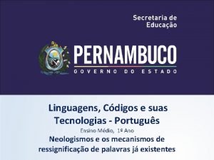 Linguagens Cdigos e suas Tecnologias Portugus Ensino Mdio