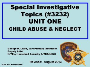 Special investigative topics 3232