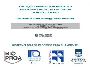 ARRANQUE Y OPERACIN DE DIGESTORES ANAEROBIOS PARA EL