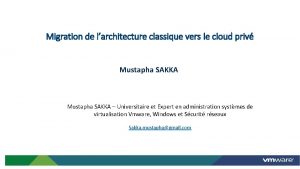 Migration de larchitecture classique vers le cloud priv