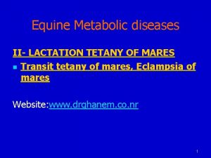 Lactation tetany Lactation tetany