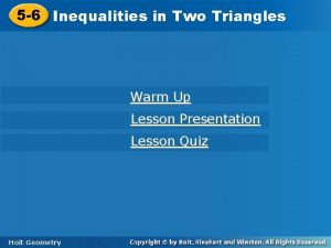 Inequalities in two triangles quiz