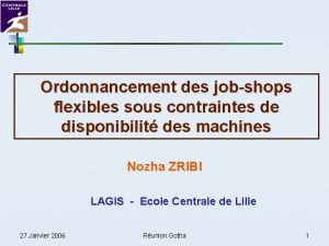 Ordonnancement des jobshops flexibles sous contraintes de disponibilit