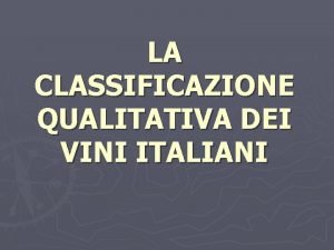 Classificazione vini italiani