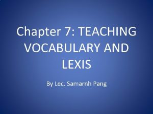Difference between vocabulary and lexis