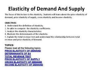 Demand analysis example