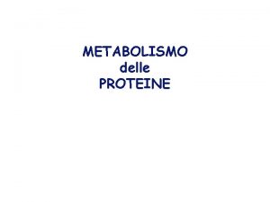 METABOLISMO delle PROTEINE AZOTO essenziale per la vita