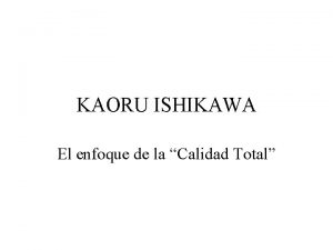 Ishikawa calidad total