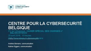 Centre de cybersécurité belgique