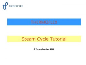Thermoflow tutorial