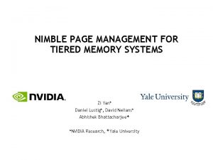 Nimble page management for tiered memory systems