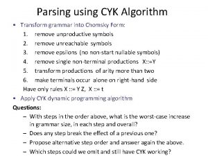 Cyk algorithm