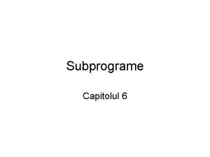 Subprograme