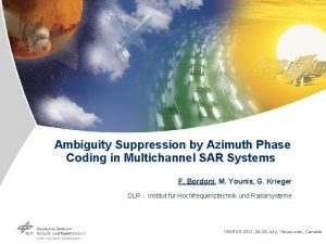 Ambiguity Suppression by Azimuth Phase Coding in Multichannel