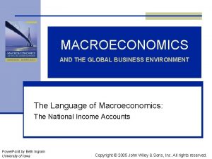 MACROECONOMICS AND THE GLOBAL BUSINESS ENVIRONMENT The Language