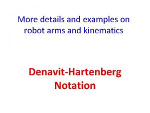 Denavit hartenberg example